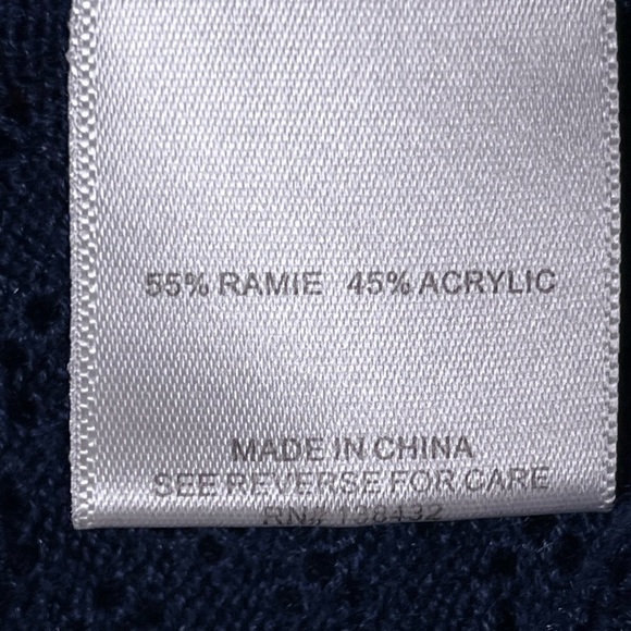 ModCloth | Navy Blue Open Knit Short Sleeve Button Up Cardigan, Small - Picture 7 of 7